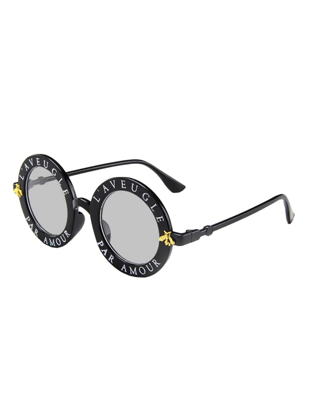 

SYGA Kids Round Sunglasses with UV Protected Lens Goggles-paramour-Black&Gray
