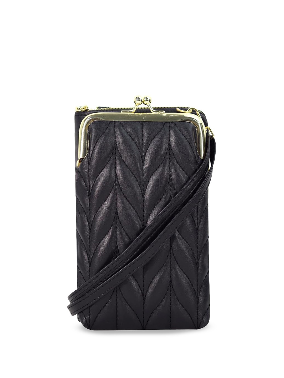 

SYGA Leather Bucket Sling Bag, Black