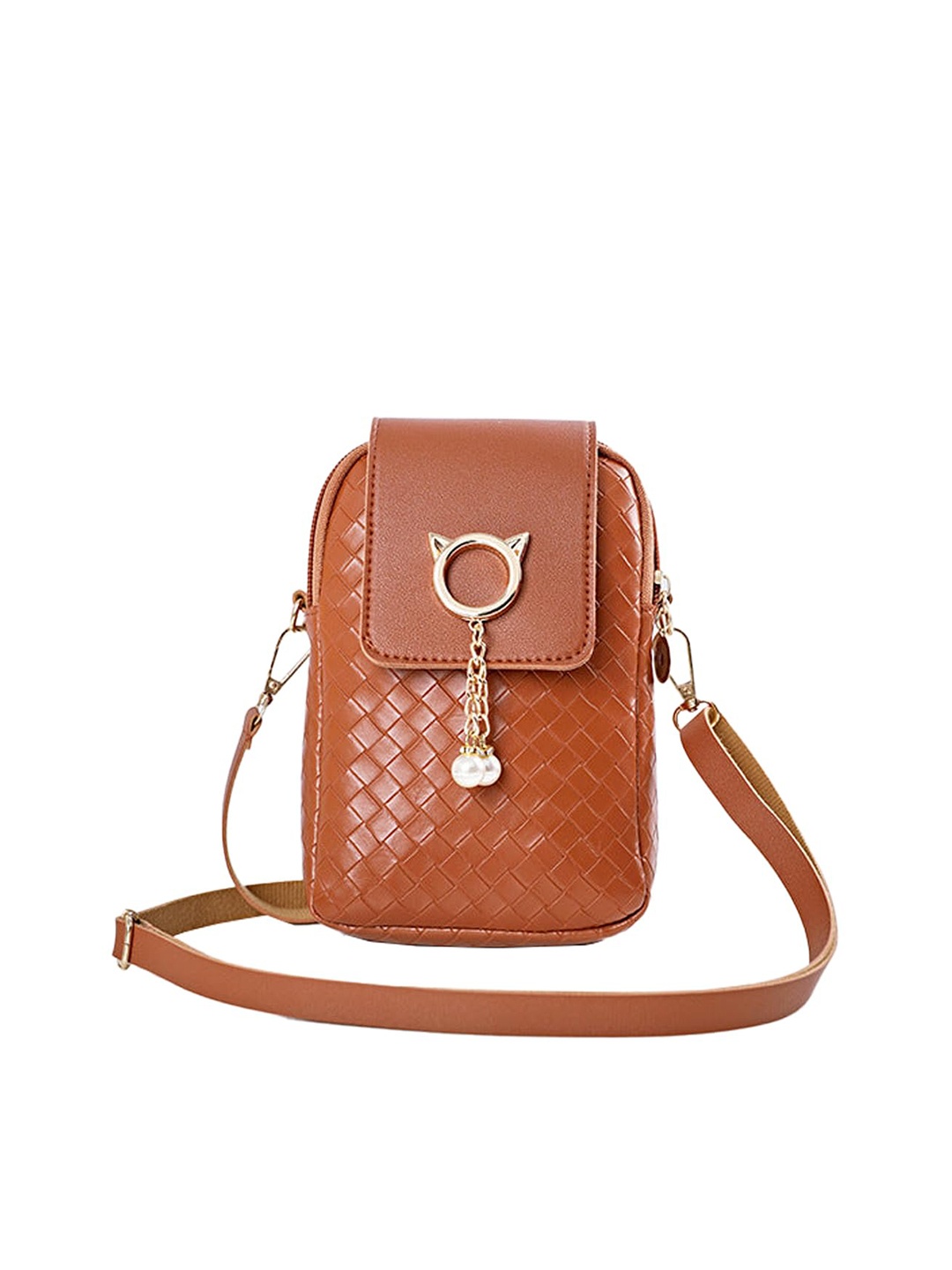 

SYGA Textured Structured Sling Bag, Brown