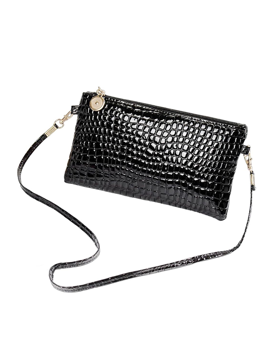 

SYGA Textured Structured Sling Bag, Black