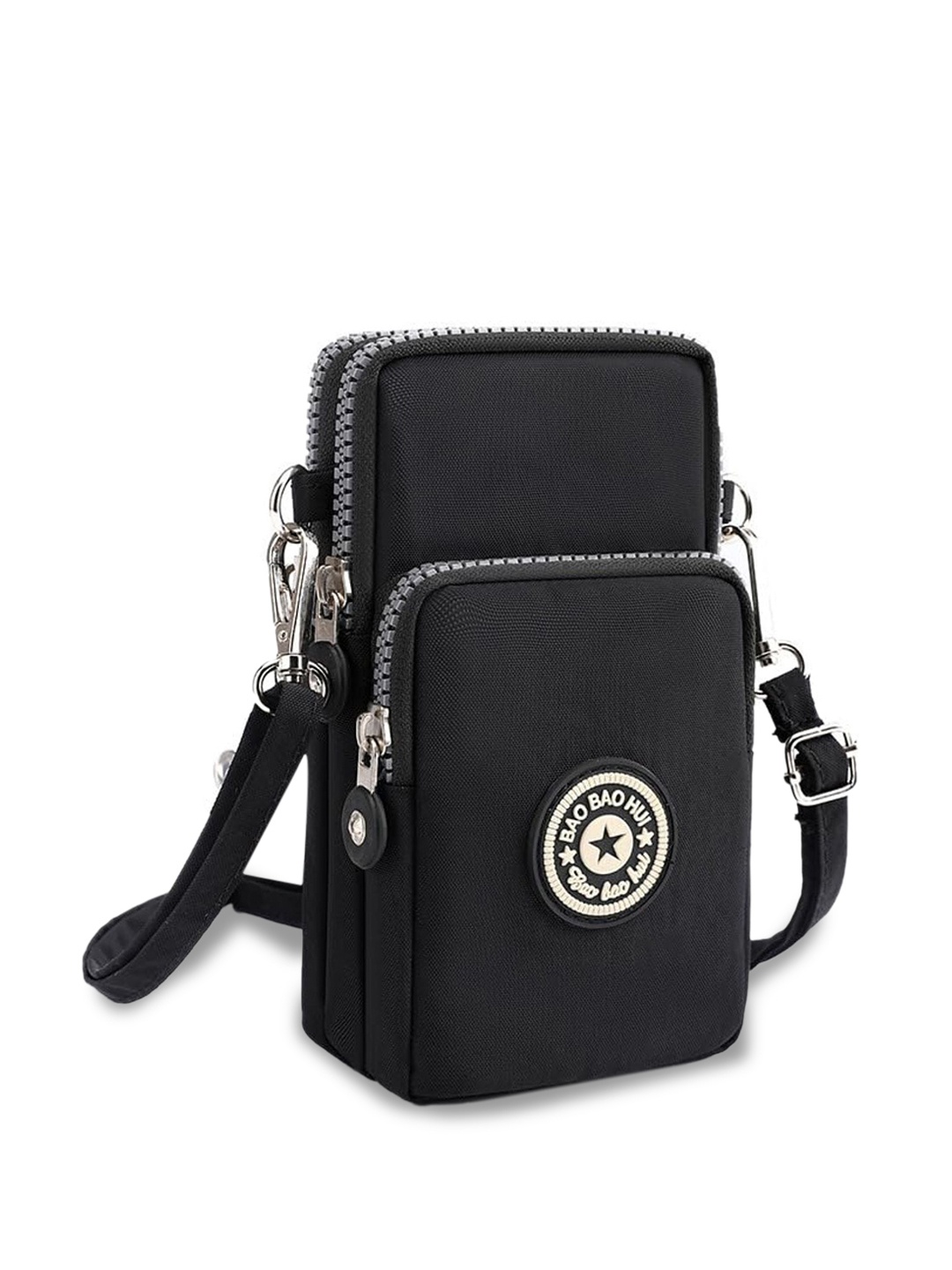 

SYGA Leather Structured Sling Bag, Black