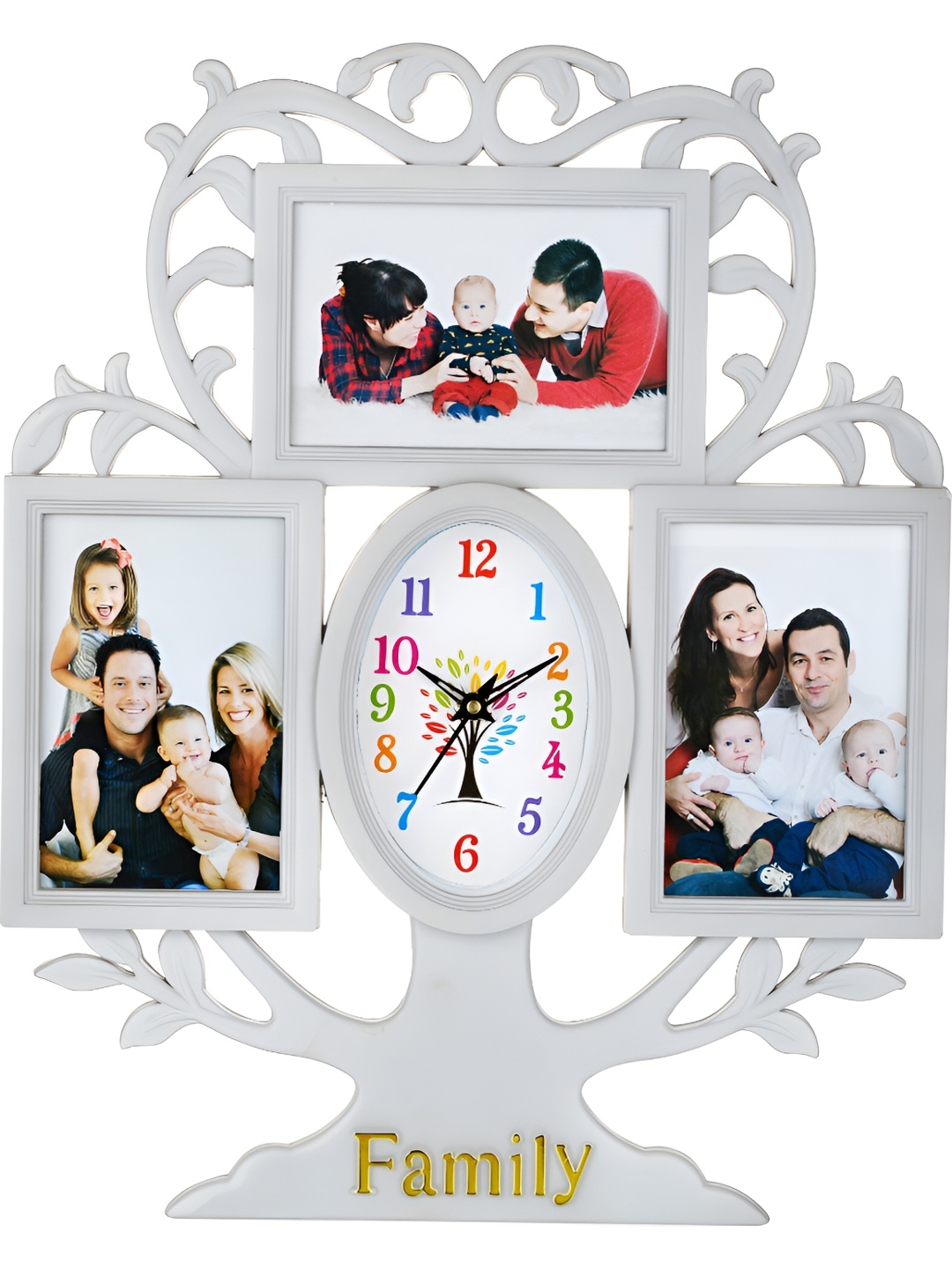 

Attractionz White Oval Textured Contemporary Wall Clock