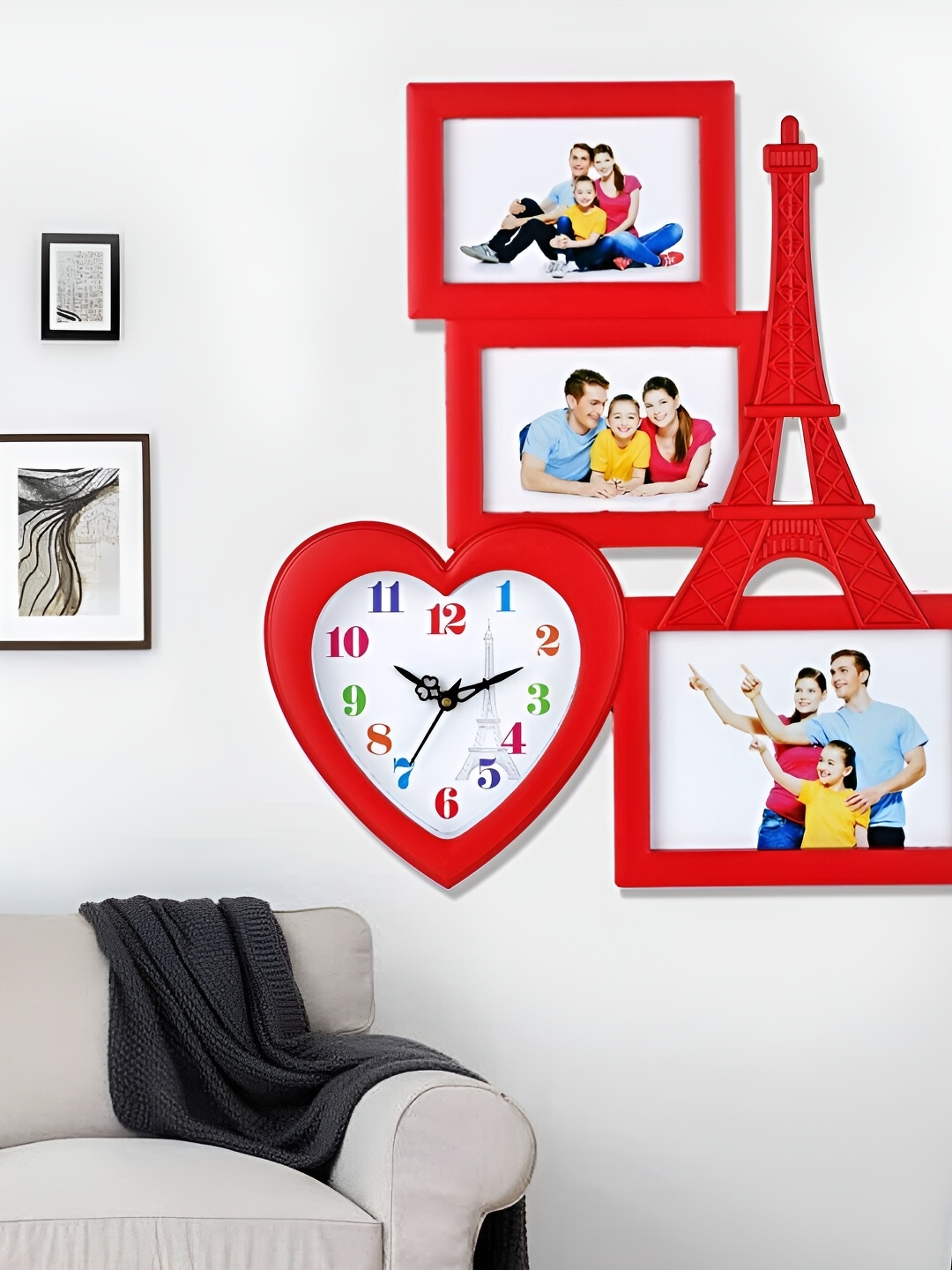 

Attractionz Red & White Love Shaped Contemporary Wall Clock