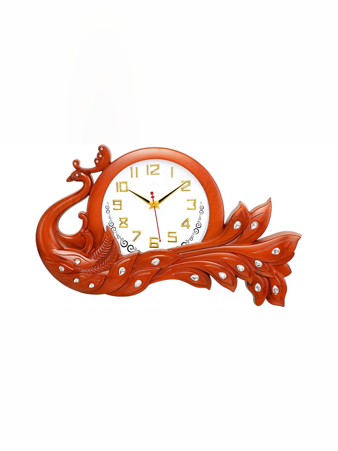 

Attractionz Brown Round Contemporary Peacock Design Wall Clock