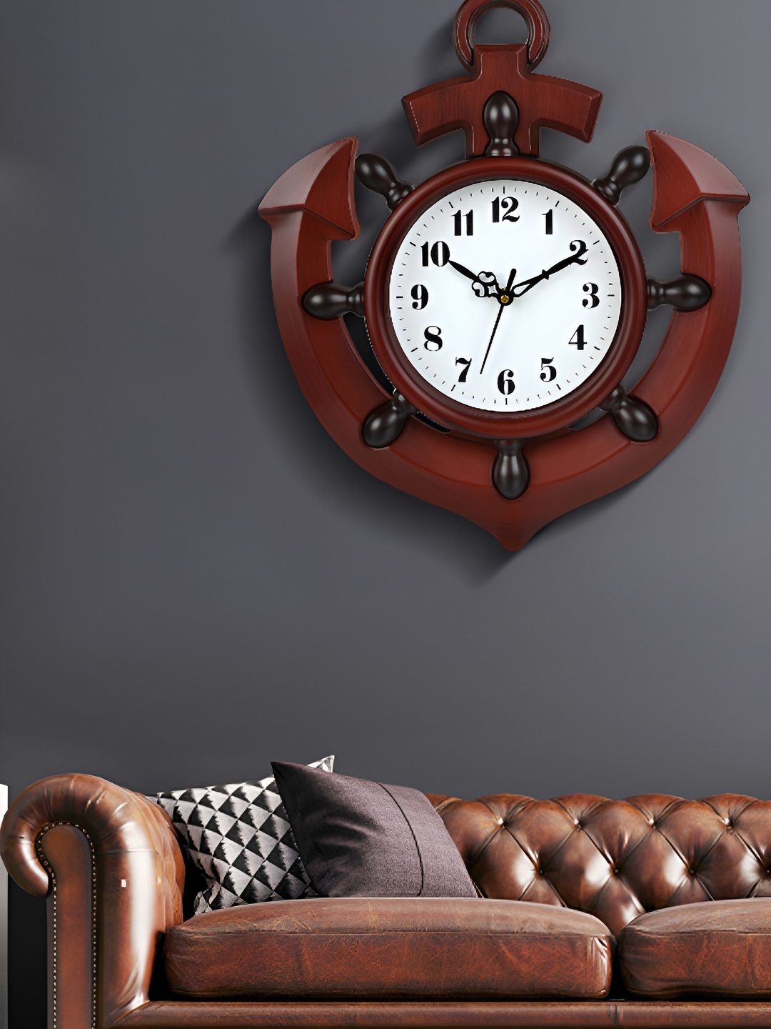 

Attractionz Brown Round Contemporary Wall Clock