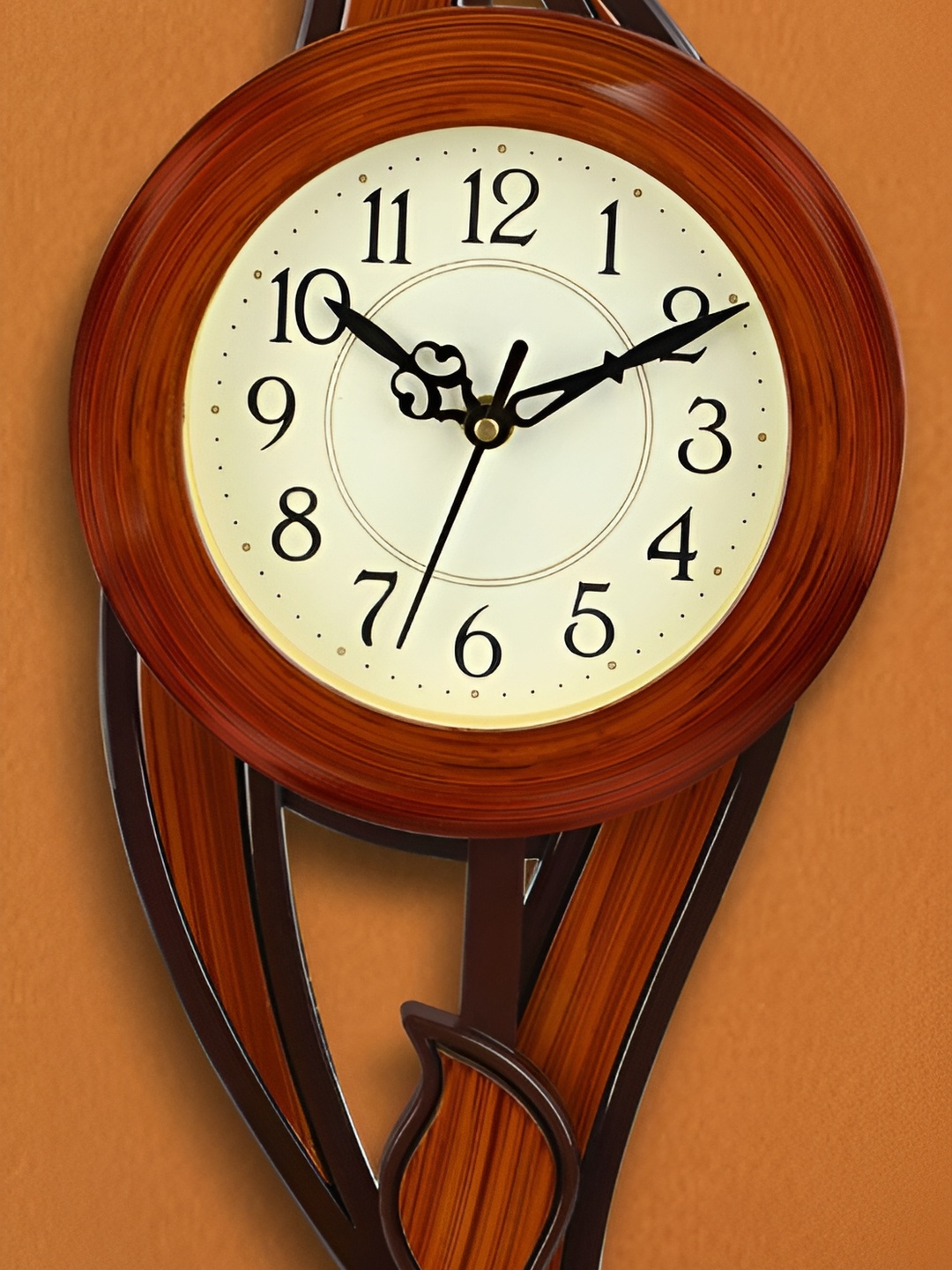 

Attractionz Brown & White Textured Analogue Contemporary Wall Clock