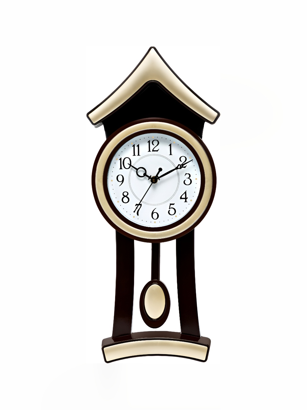 

Attractionz Gold Toned Black Analog Round Contemporary Pendulum Wall Clock