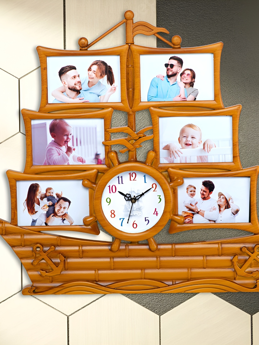 

Attractionz Beige Contemporary Analogue Round Wall Clock