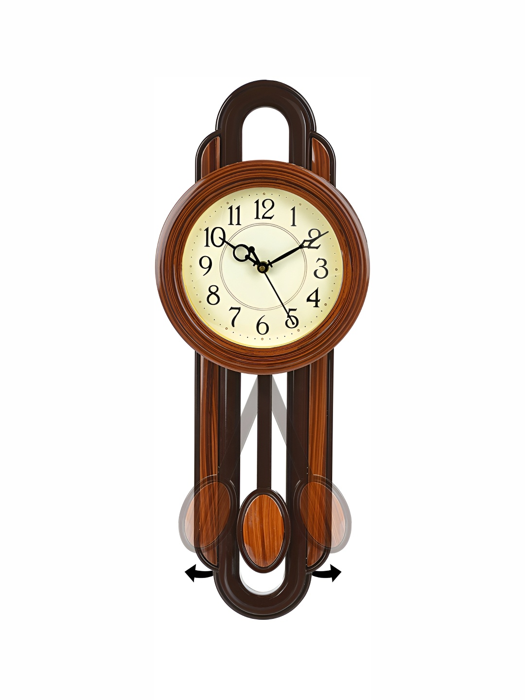 

Attractionz Brown & Black Round Shaped Contemporary Pendulum Analogue Wall Clock