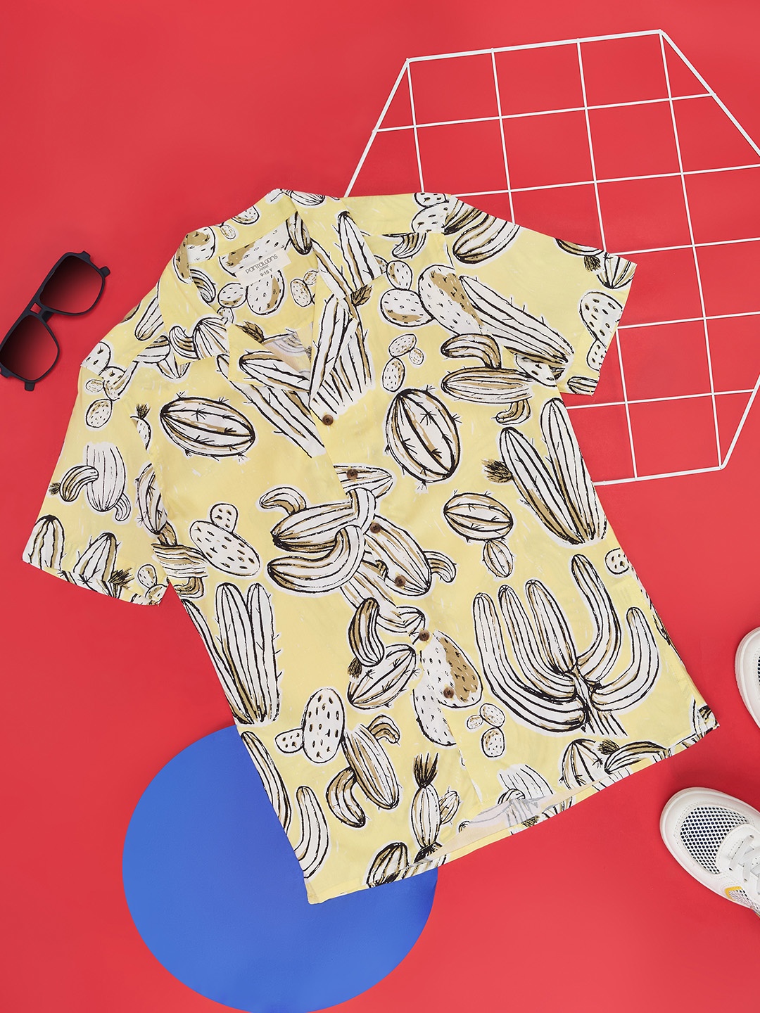 

Pantaloons Junior Boys Printed Casual Shirt, Yellow
