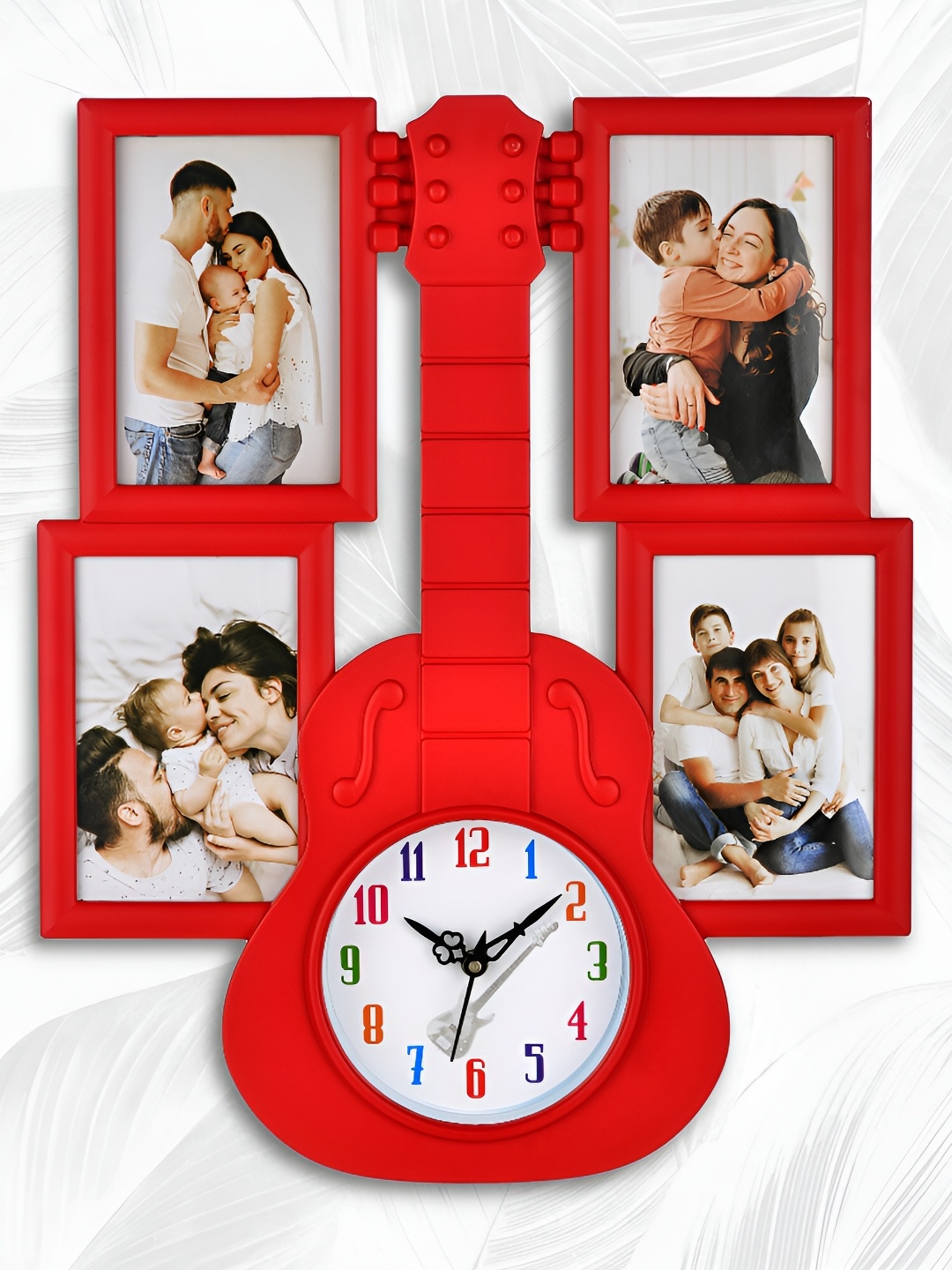 

Attractionz Red Textured Analogue Wall Clock