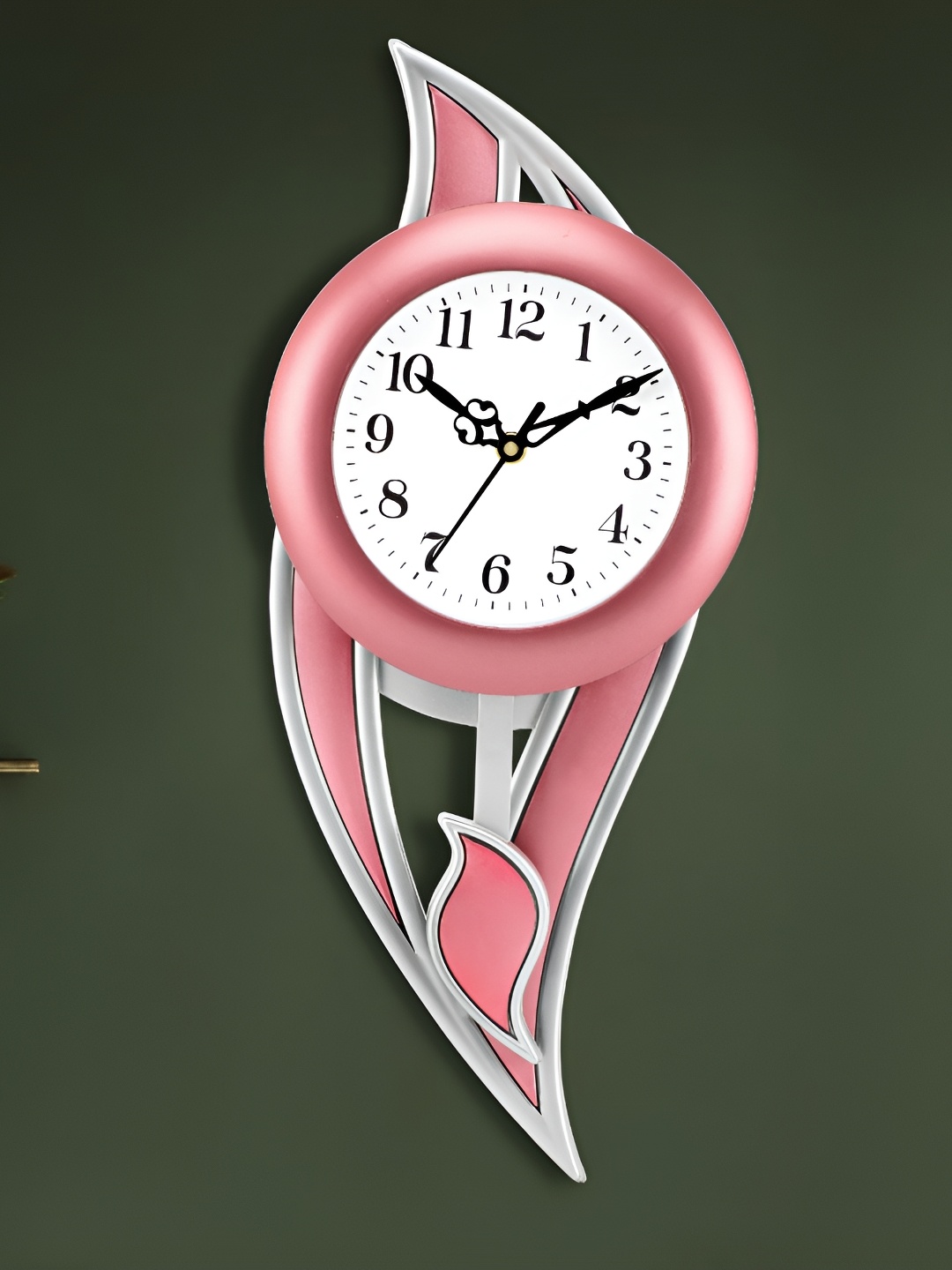 

Attractionz Pink & White Round Analogue Pendulum Wall Clock