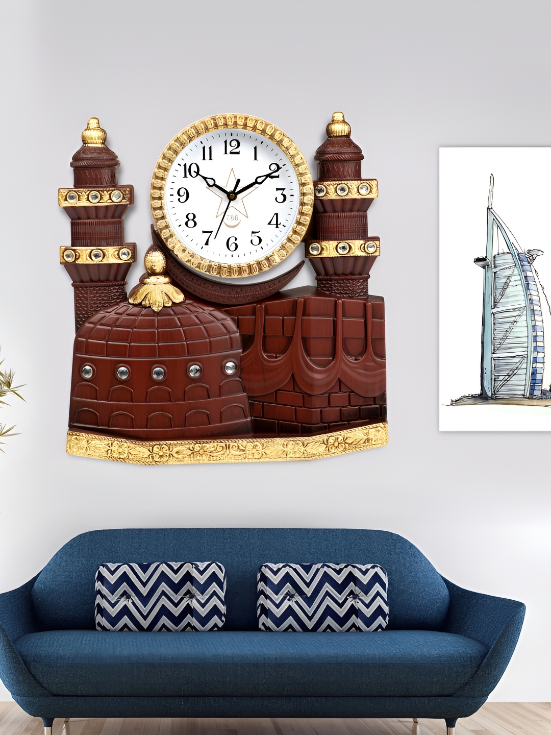 

Attractionz Brown Textured Round Contemporary Wall Clock