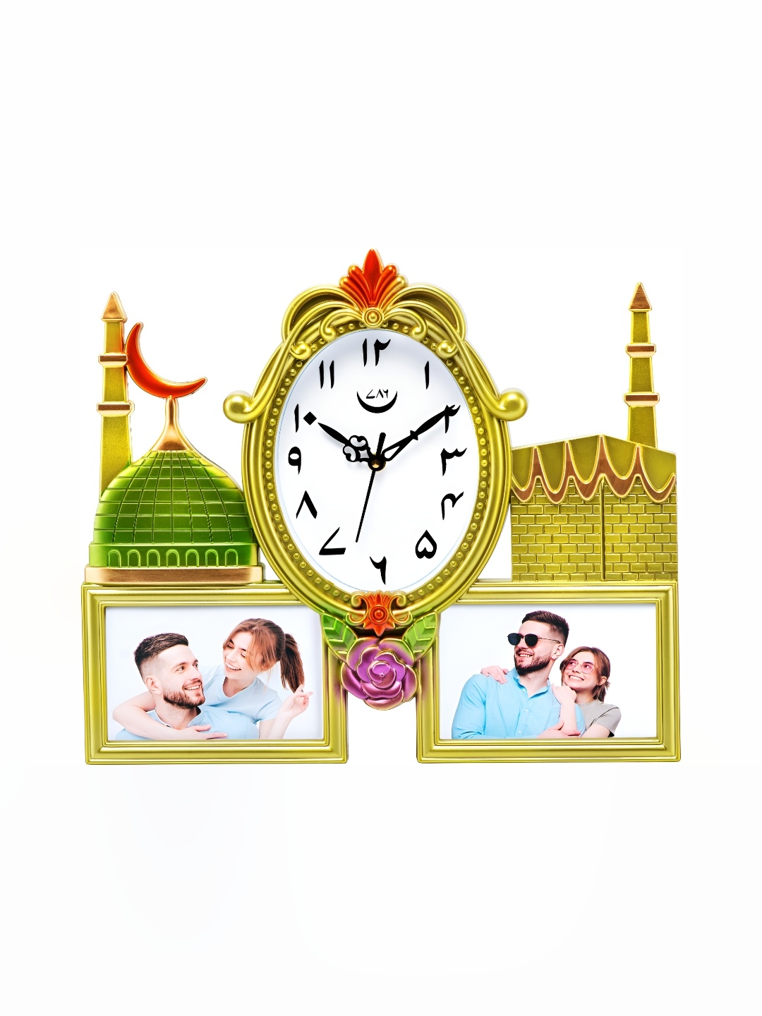 

Attractionz Gold-Toned Oval Contemporary Wall Clock