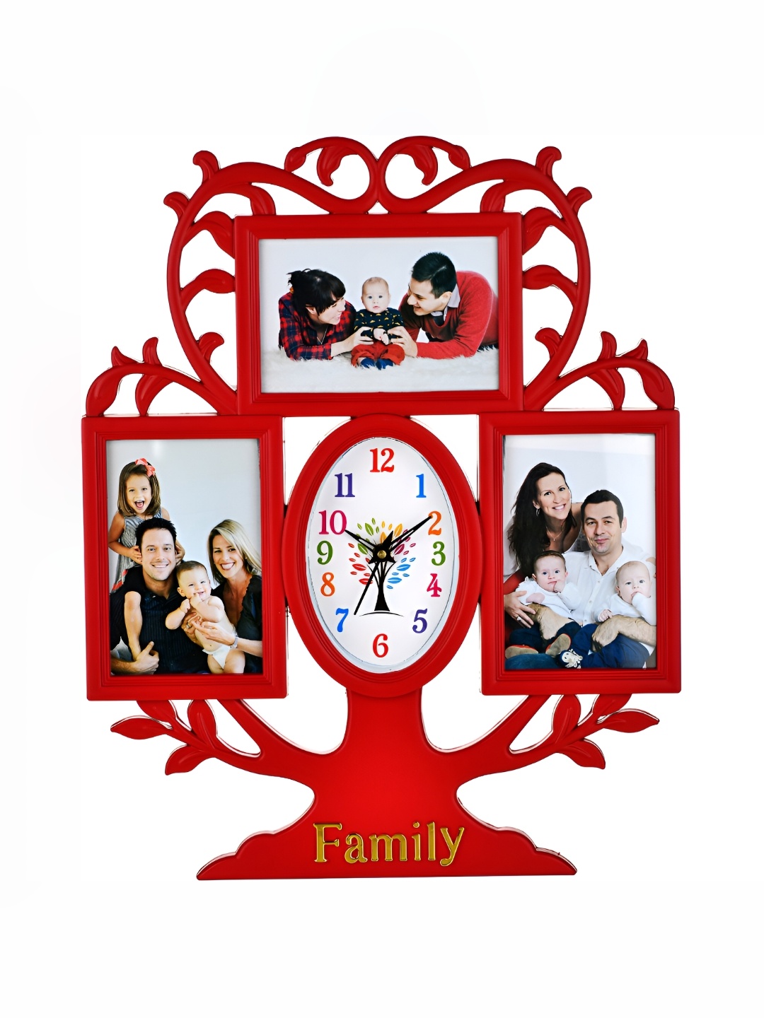 

Attractionz Red Oval Contemporary Wall Clock