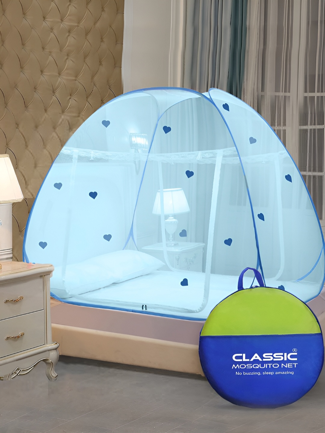 

Classic Mosquito Net Blue & Transparent Queen Size Tent Mosquito Net