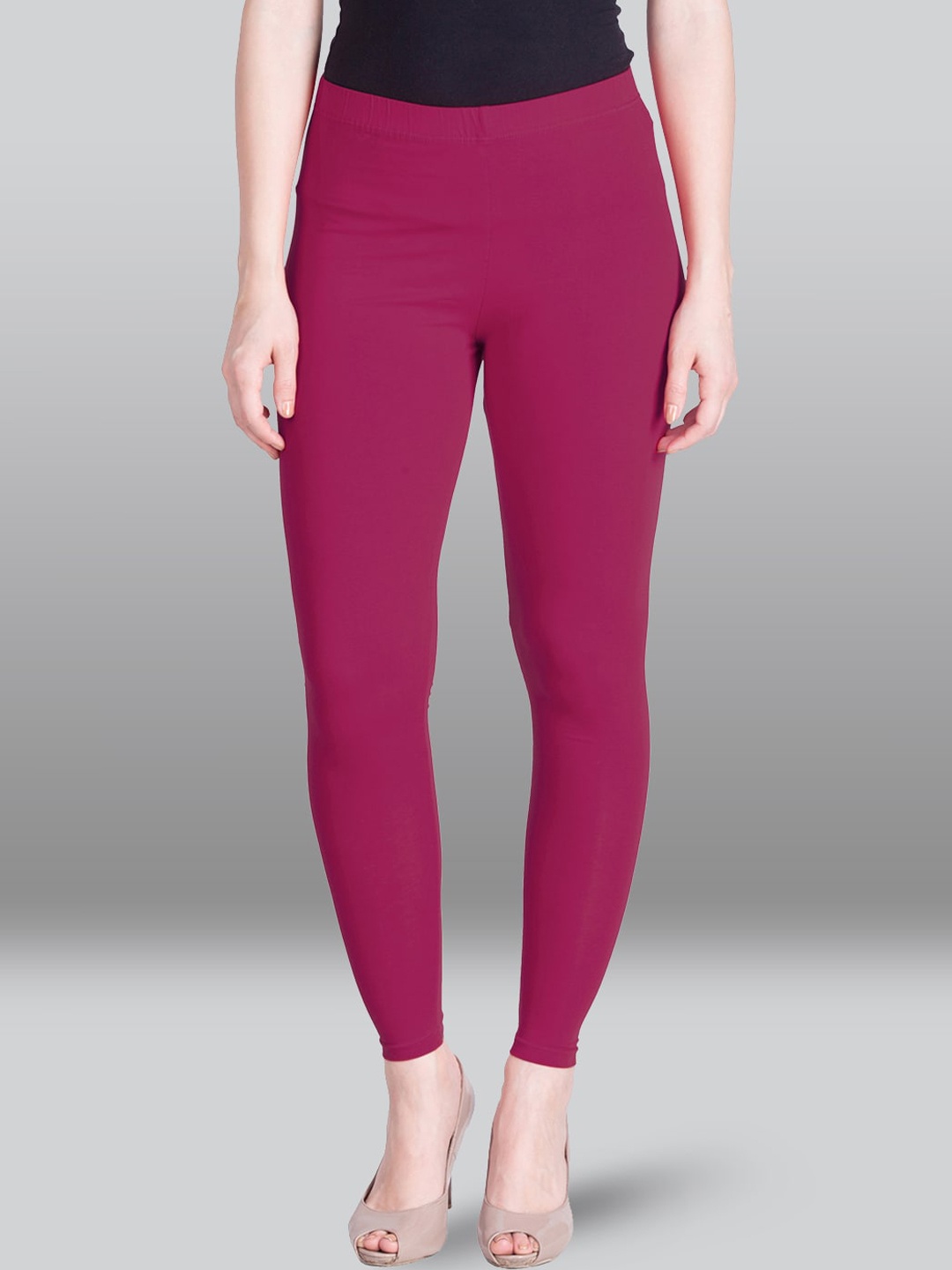 

LYRA Cotton Ankle-Length Leggings, Fuchsia