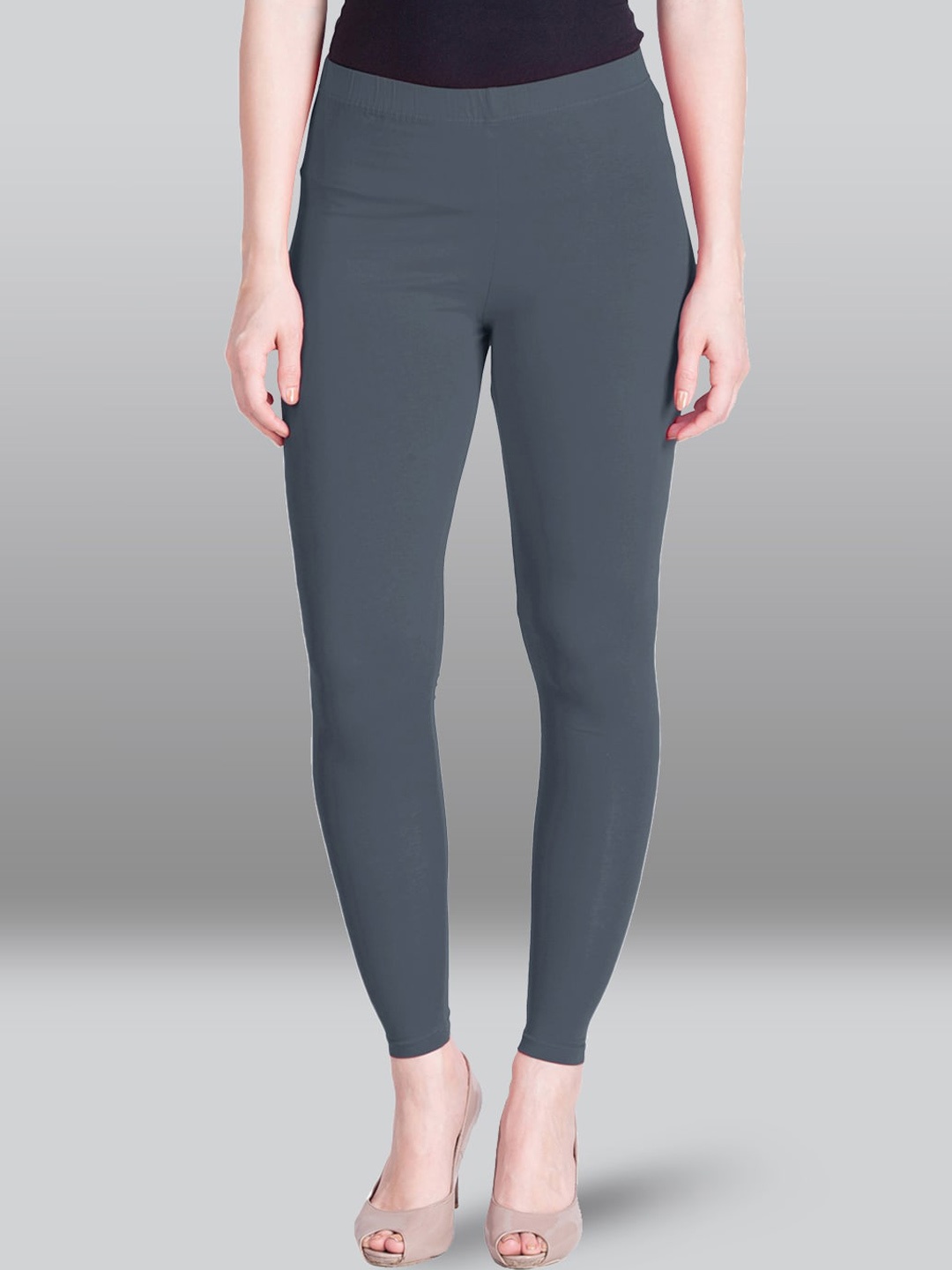 

LYRA Mid-Rise Cotton Warm Churidar-Length Leggings, Grey