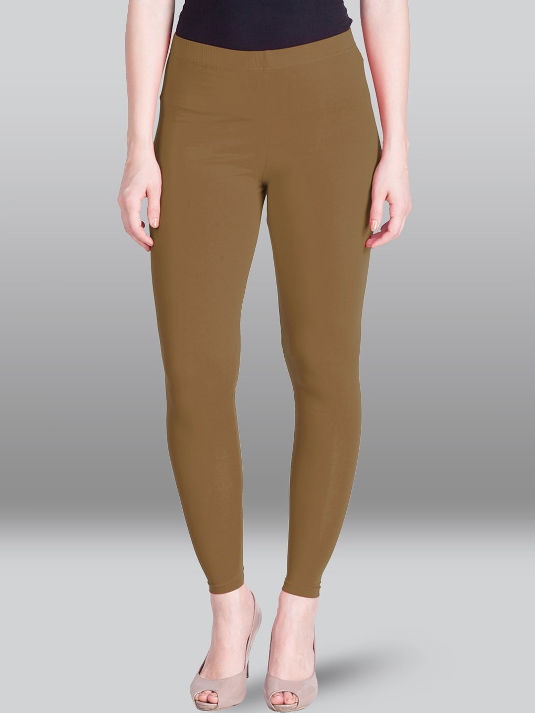 

LYRA Ankle Length Cotton Leggings, Brown
