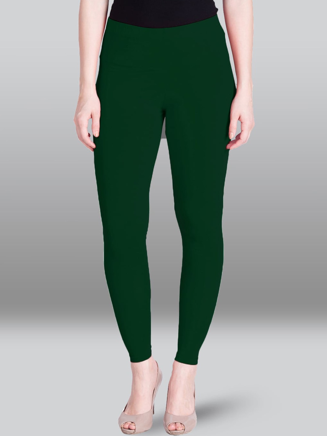 

LYRA Cotton Ankle-Length Leggings, Green