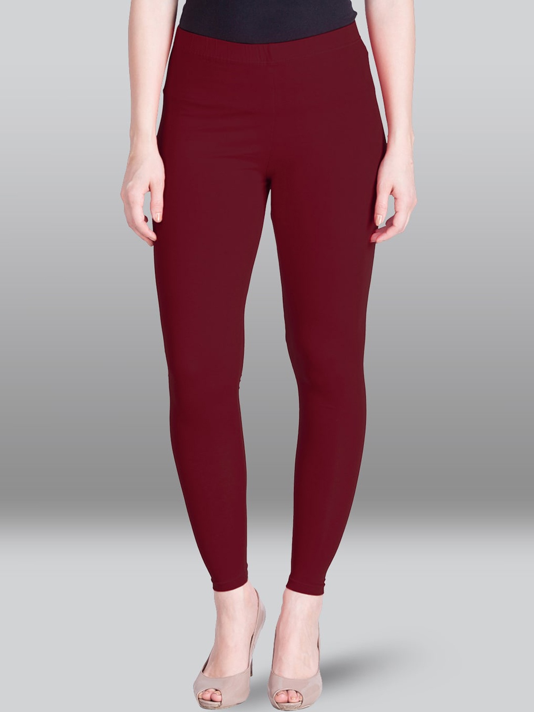 

LYRA Churidar Length Cotton Leggings, Maroon