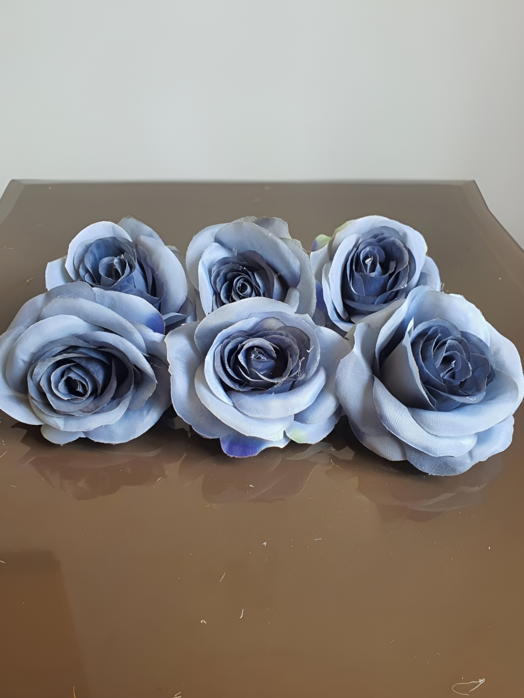 

Satyam Kraft Blue 6 Pieces Rose Artificial Flower