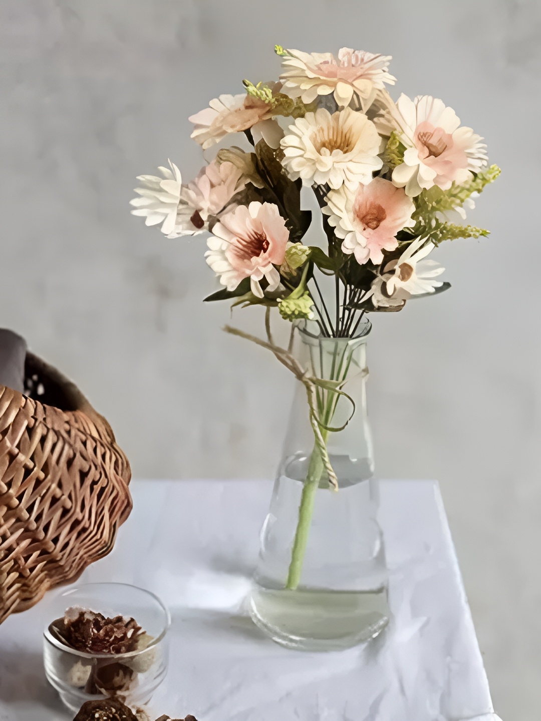 

Satyam Kraft Sunflower Shaded Artificial Flowers Bunch, Peach