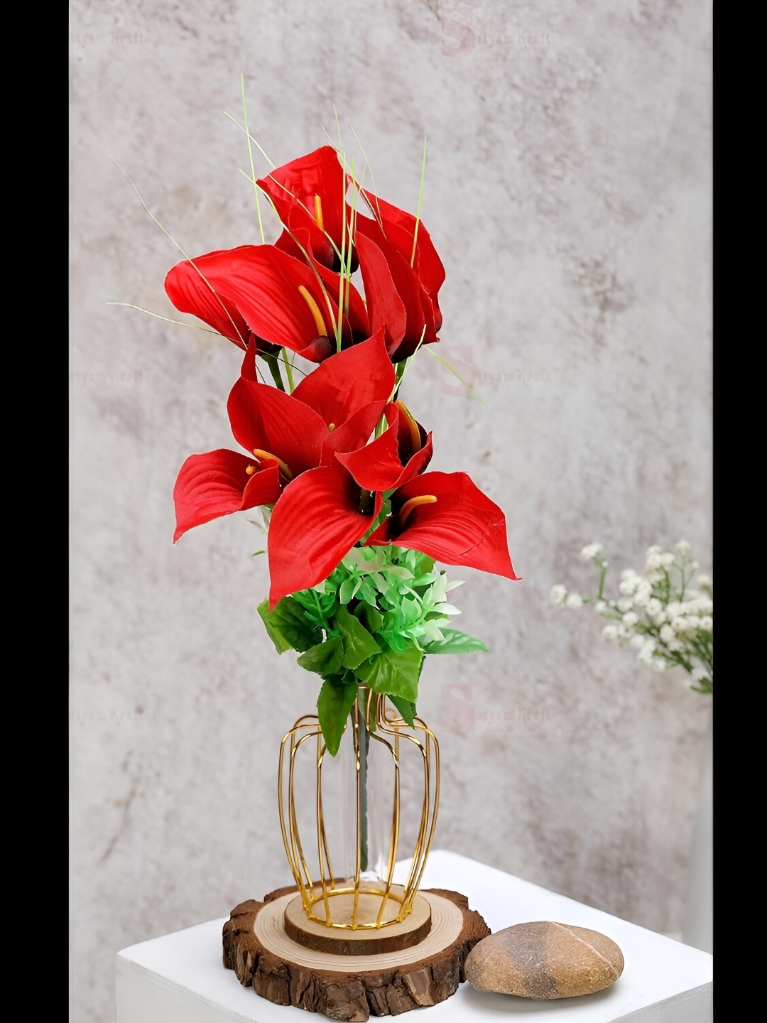 

Satyam Kraft Red Lily Artificial Flower