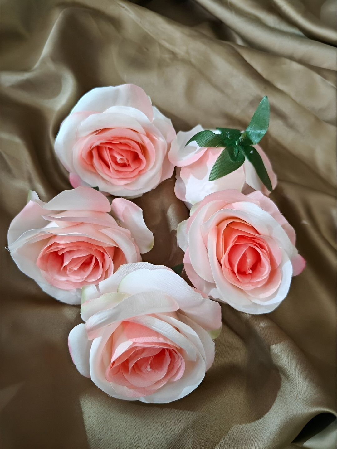 

Satyam Kraft 6 Pcs Peach-Coloured Rose Artificial Flower