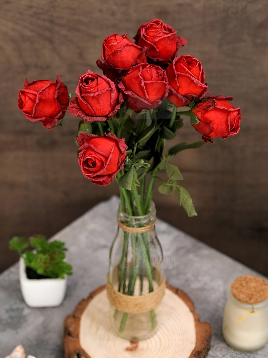 

Satyam Kraft Red 5 Pieces Rose Artificial Flower