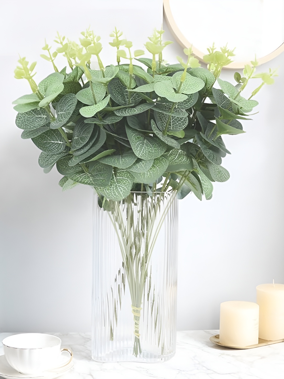 

Satyam Kraft 3 Pcs Green Eucalyptus Artificial Flower
