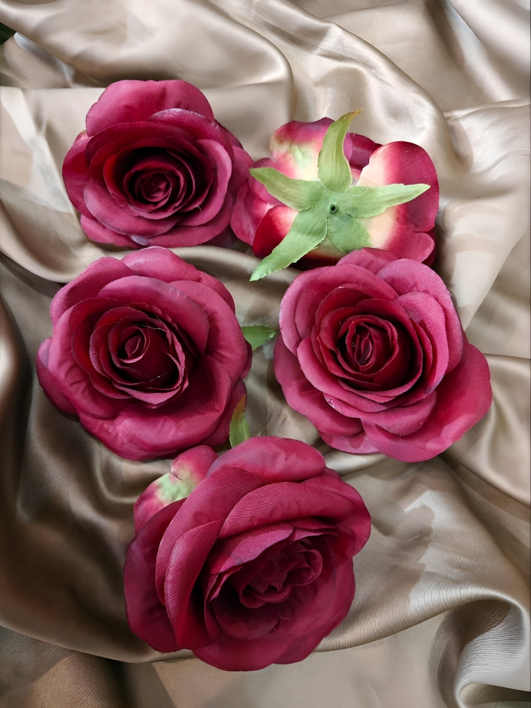 

Satyam Kraft Red 6 Pieces Rose Artificial Flower