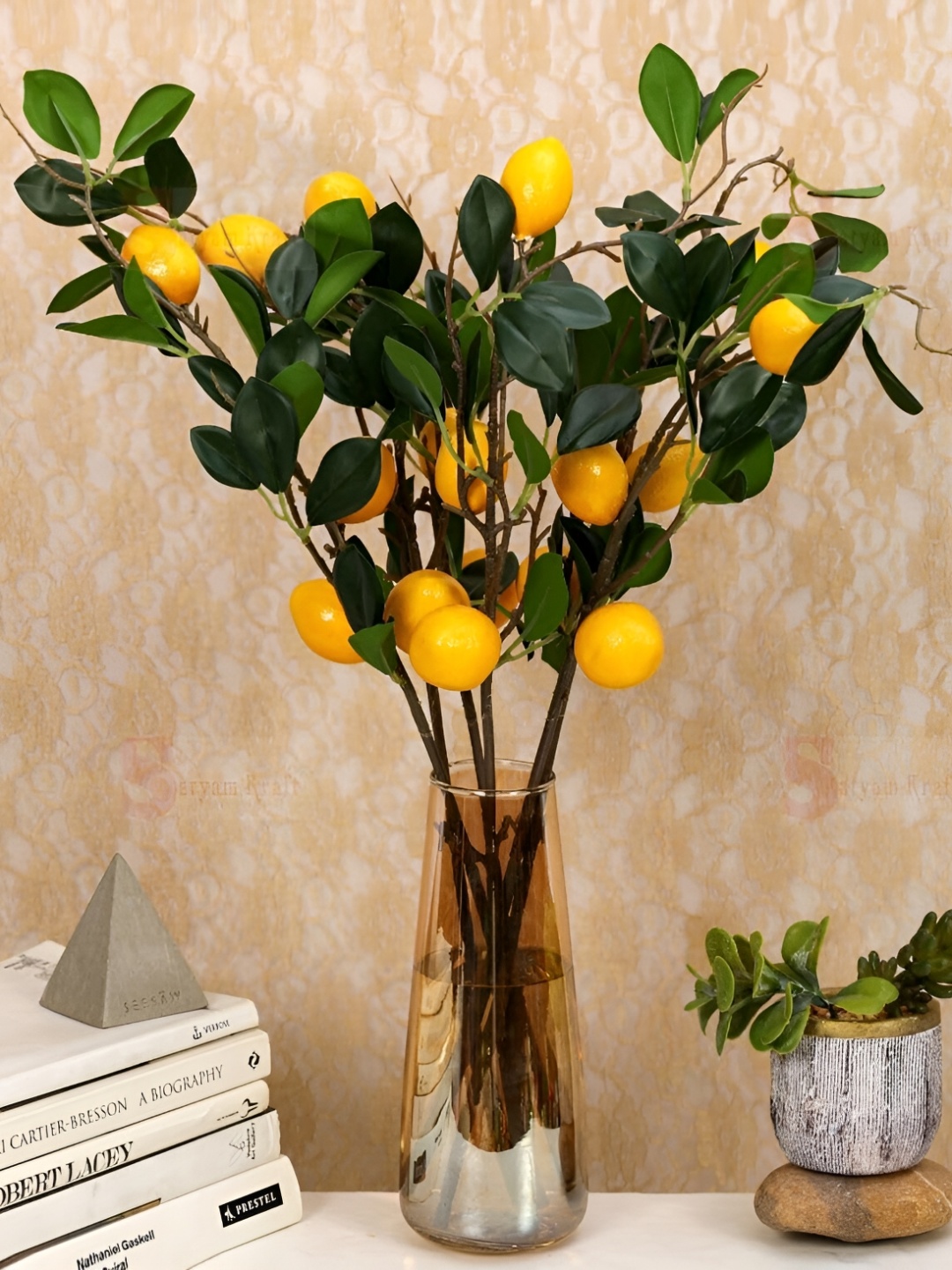 

Satyam Kraft 1 Pc Yellow Lemon Plant Stick Artificial Plant