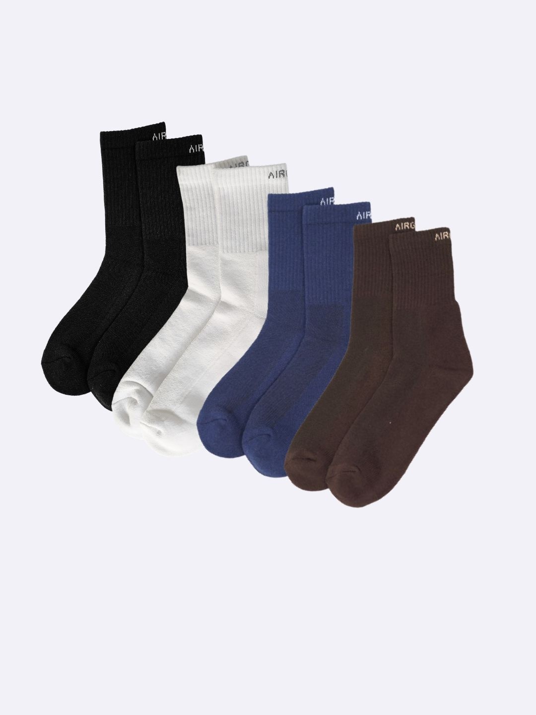 

AIR GARB Unisex Pack Of 4 Cushioned Comfort Crew Length Socks, Blue