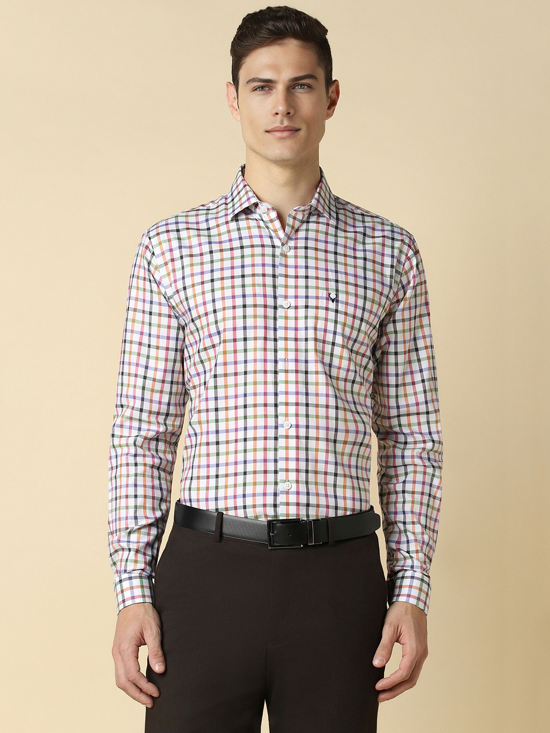 

Allen Solly Slim Fit Checked Formal Shirt, White
