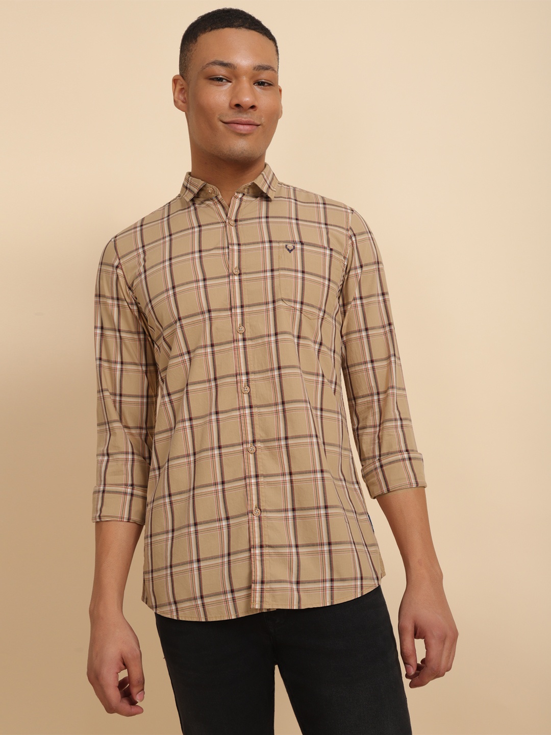 

Allen Solly Checked Pure Cotton Casual Shirt, Brown
