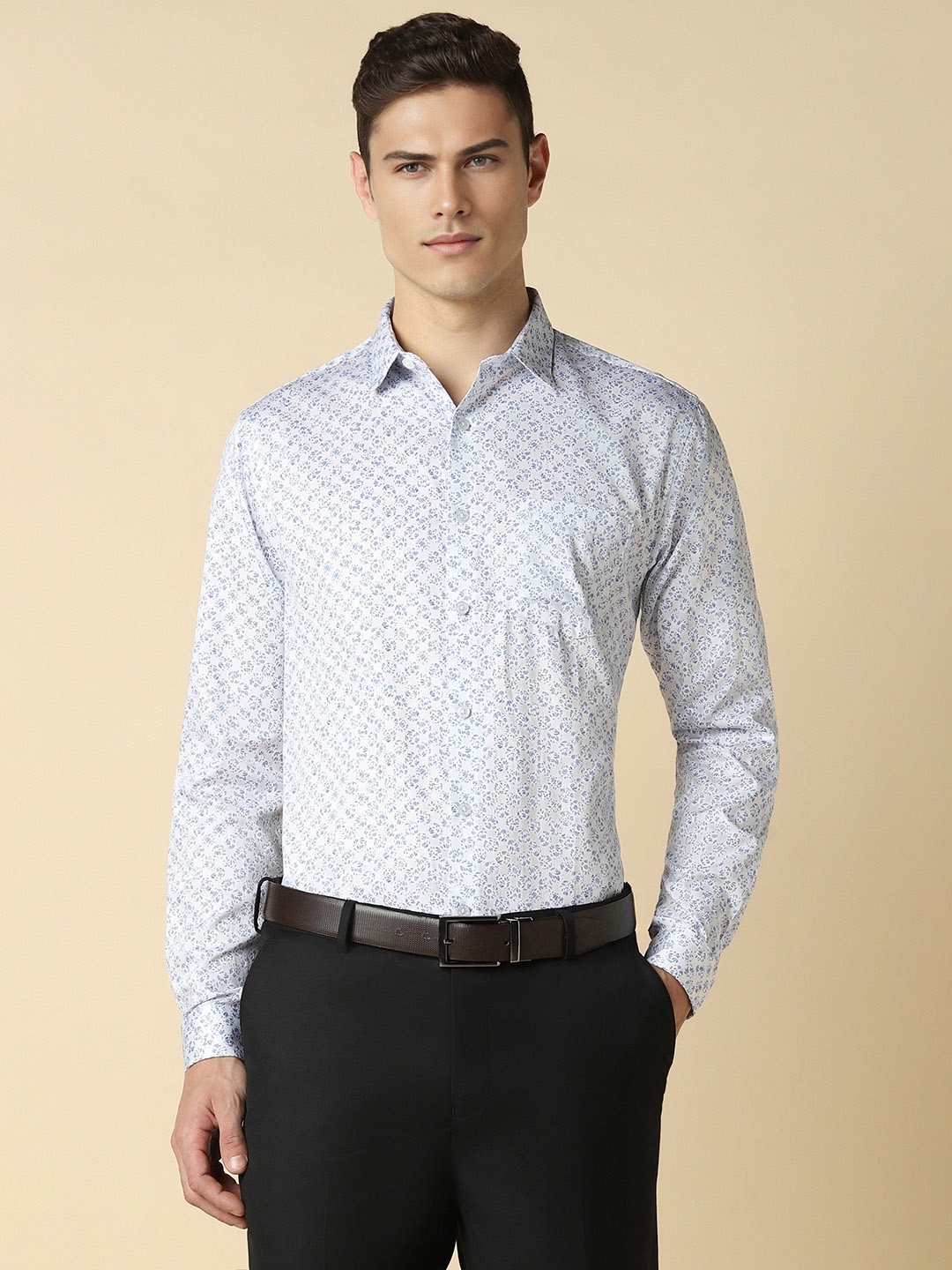 

Allen Solly Slim Fit Micro Ditsy Printed Formal Shirt, Blue