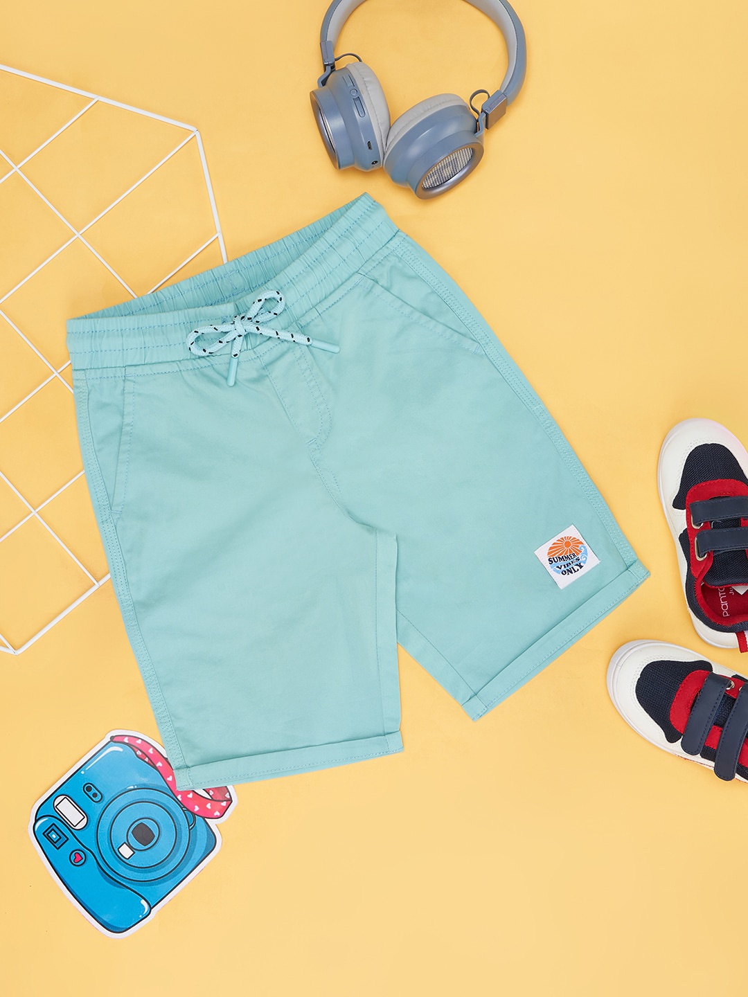 

Pantaloons Junior Boys Mid Rise Pure Cotton Shorts, Blue