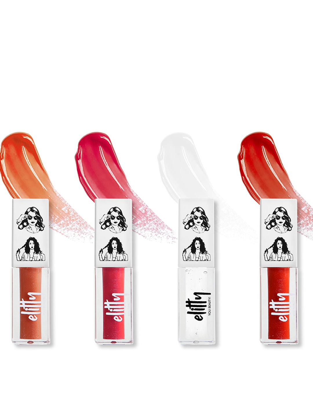 

Elitty Jelly Lips Set Of 4 Lip Gloss For High Shine - 4ml Each, Orange