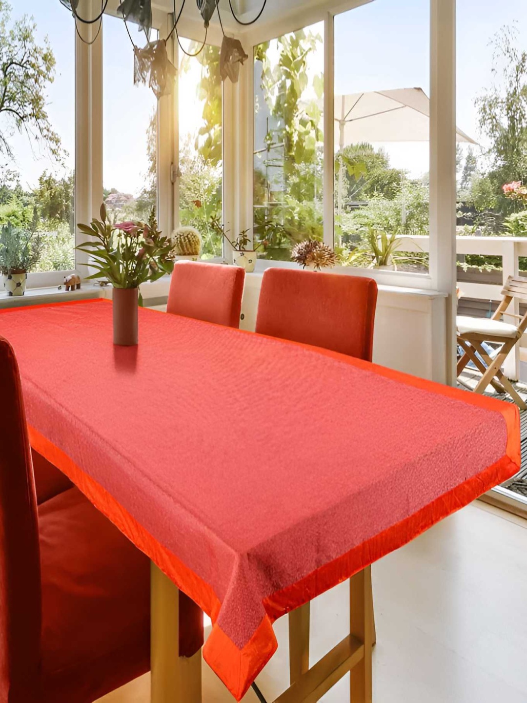 

CASA-NEST Orange Cotton 6-Seater Table Cover