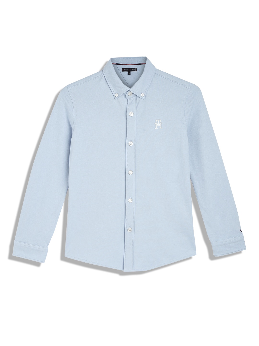 Tommy Hilfiger Boys Button-Down Collar Long Sleeves Casual Shirt, Blue