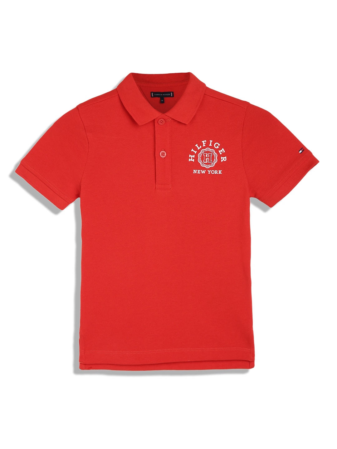 

Tommy Hilfiger Boys Polo Collar Pure Cotton T-shirt, Red