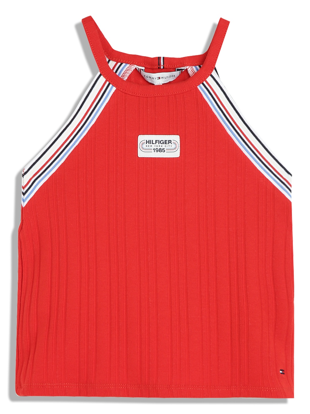 

Tommy Hilfiger Girls Ribbed Round Neck Top, Red