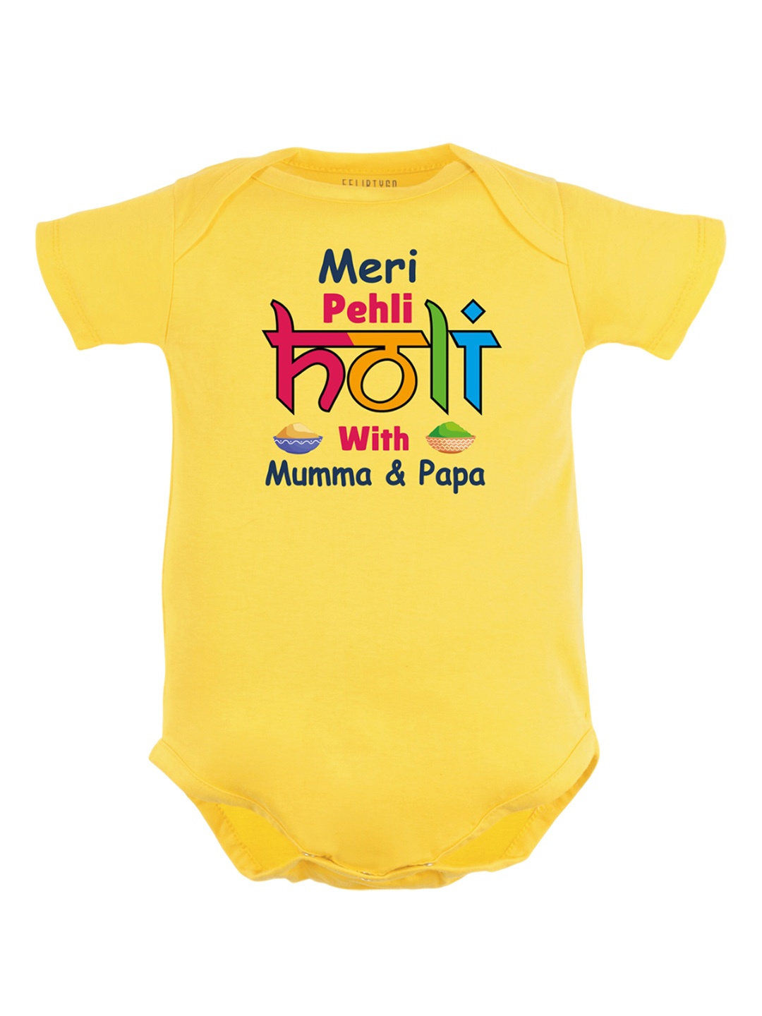 

FFLIRTYGO Infants Typography Printed Cotton Bodysuit, Yellow