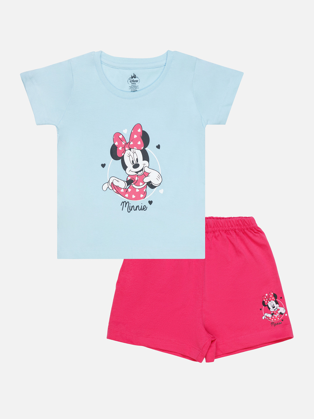 

Bodycare Kids Girls Minnie Mouse Printed T-shirt with Shorts, Blue