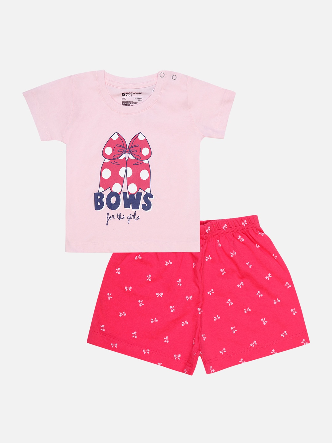 

Bodycare Kids Infant Girls Printed T-shirt With Shorts, Pink