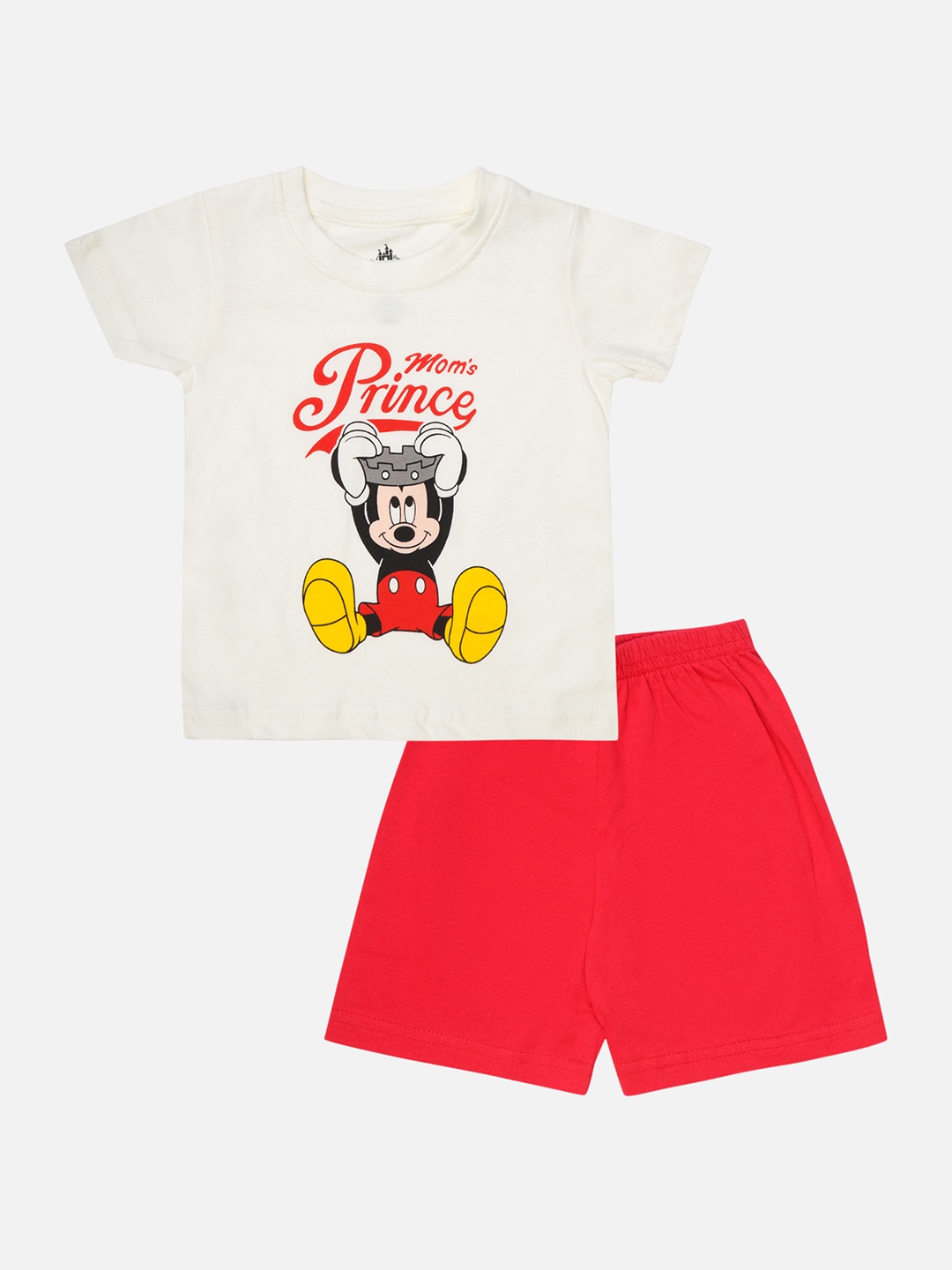 

Bodycare Kids Infant Boys Mickey Mouse Printed T-shirt with Shorts, White