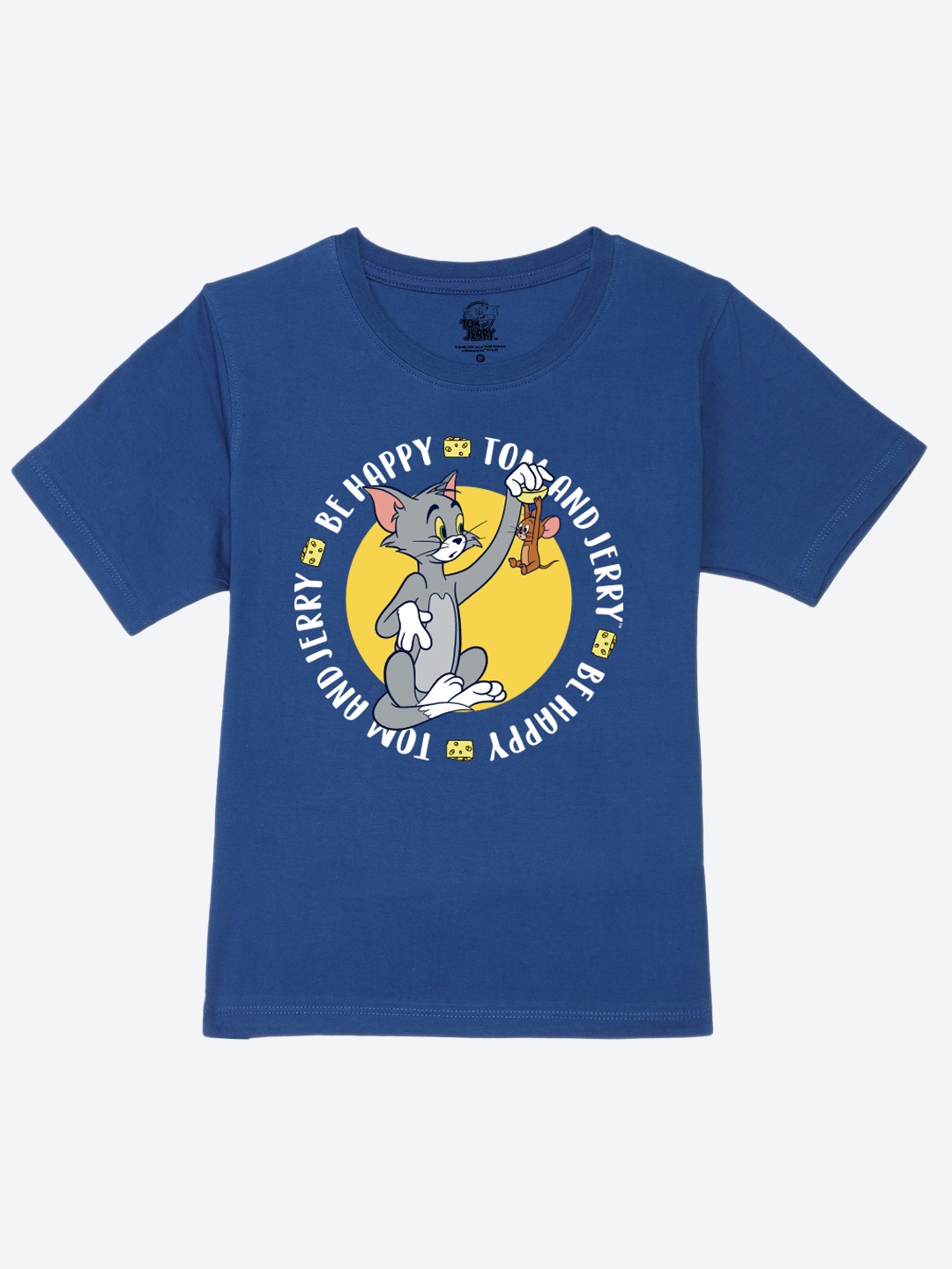 

YK Warner Bros Boys Tom & Jerry Printed Pure Cotton T-shirt, Blue
