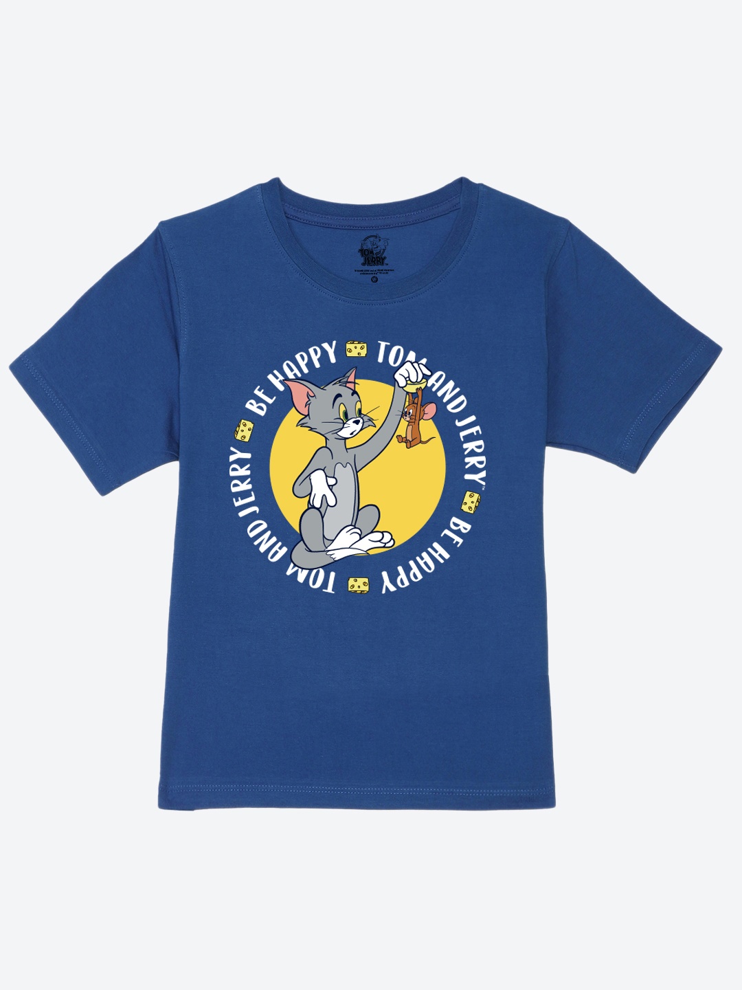 

YK Warner Bros Boys Tom & Jerry Printed Round Neck Pure Cotton T-shirt, Blue