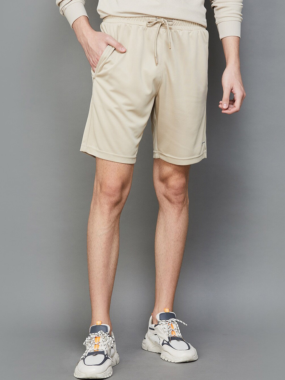 

Fame Forever by Lifestyle Men Mid Rise Sports Shorts, Beige